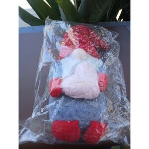 Valentines Day Gnome Plush Red Knit Hat Pink Heart Tomte Shelf Sitter 11 Inch